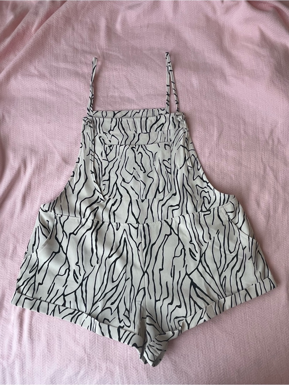 Princess Polly Cream & Black Zebra-Print Romper